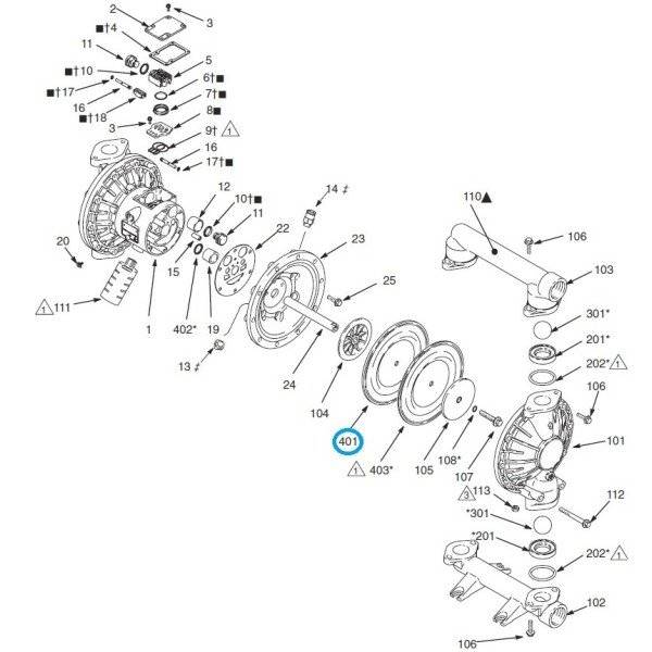 Diafragma Hytrel 189425 Graco 1590